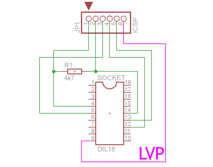 Ein ICSP-Adapter für 18-polige PIC-Controller