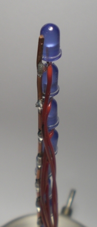 Die Anordnung der LEDs bei der Binär-Uhr III