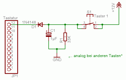 Der Anschlussplan für Taster