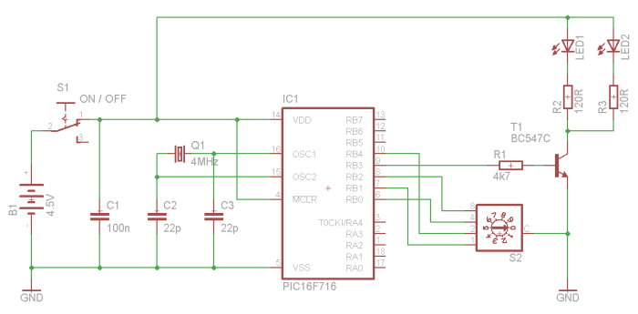 Der Schaltplan der Kerze