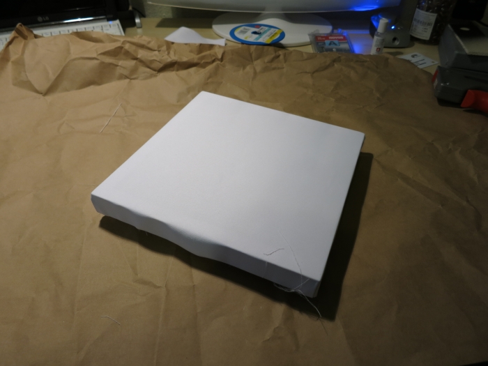 Bespannen des Bilderrahmens mit der Leinwand