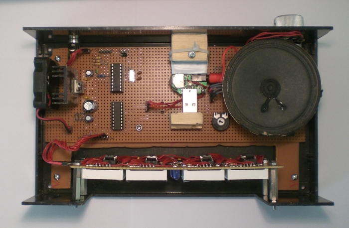 Das gefüllte Gehäuse von oben