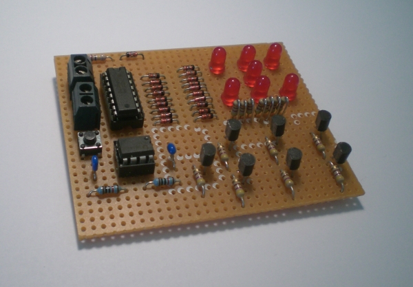 Der elektronische Würfel im Ruhezustand