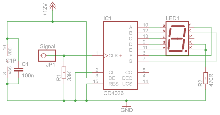 Der Schaltplan vom Digitalzähler I