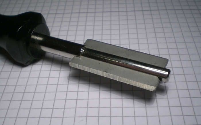 Die Klinge des Glasschneidemessers