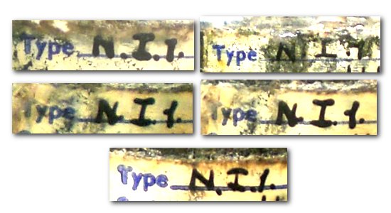 Vergleich der Typenschilder