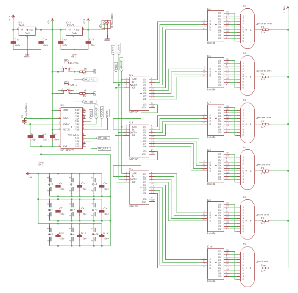 Der Schaltplan der PuzzleClock