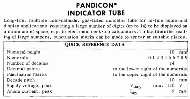 Auszug aus dem Datenblatt