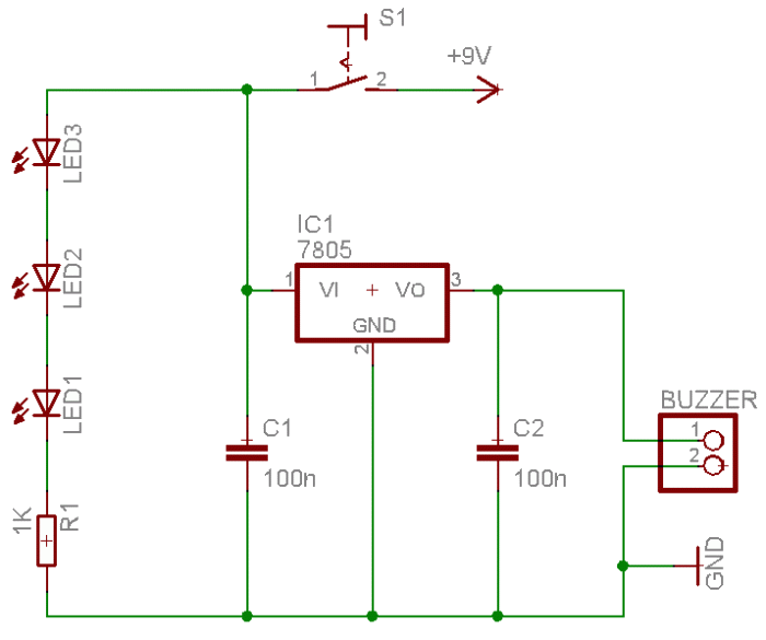 Der Schaltplan des Irony-Schildes