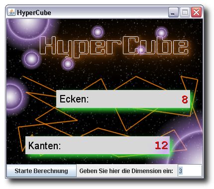 Ein Screenshot des fertigen Programms