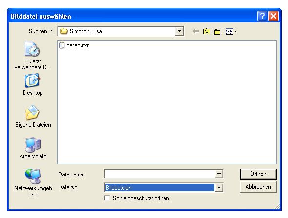 Die Bilddatei auswählen