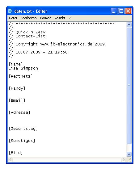 Die Datei ''daten.txt''