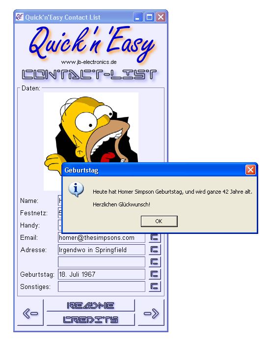 Eine Geburtstagsmeldung